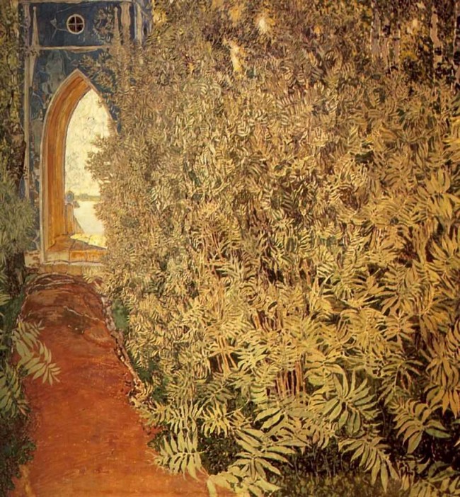 Сочинение по картине: Головин - "Пезаж с голубым павильоном. Вид в парке"