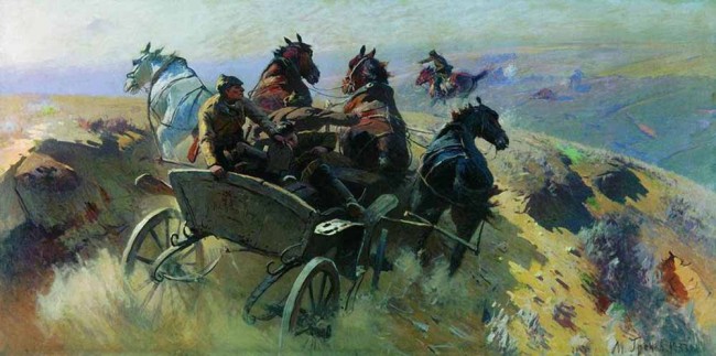 Сочинение по картине: Греков - "Тачанка (Выезд на позиции)"