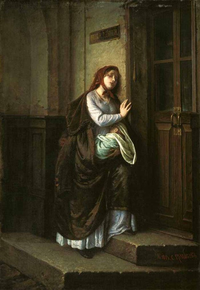 Сочинение по картине: Грибков - "У дверей приюта"