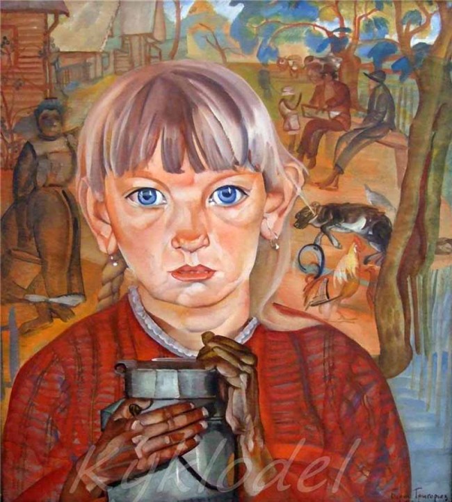 Сочинение по картине: Григорьев - "Девочка с бидоном. Из цикла «Расея»"