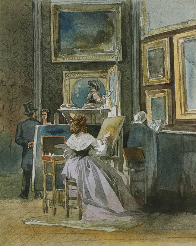 Сочинение по картине: Гун - "Копировальщица в картинной галерее"