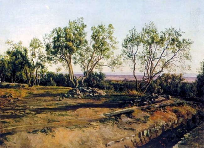 Сочинение по картине: Иванов - "Оливы у кладбища в Альбано. Молодой месяц"