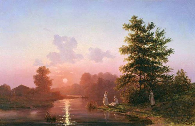 Сочинение по картине: Каменев - "Закат в окрестностях Петербурга. Лахта"