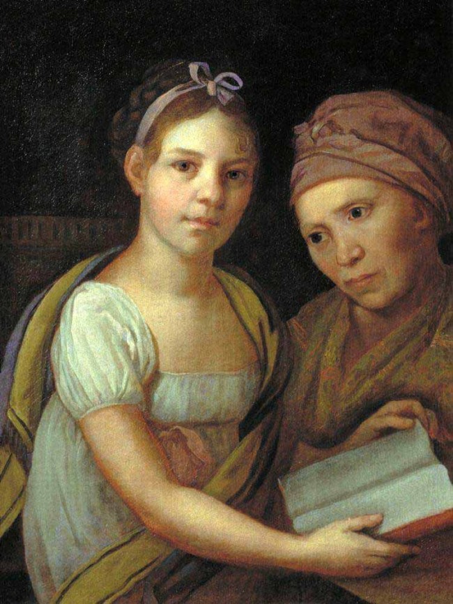 Сочинение по картине: Камеженков - "Портрет дочери художника с няней" Сочинение по картине: Камеженков - "Портрет дочери художника с няней"