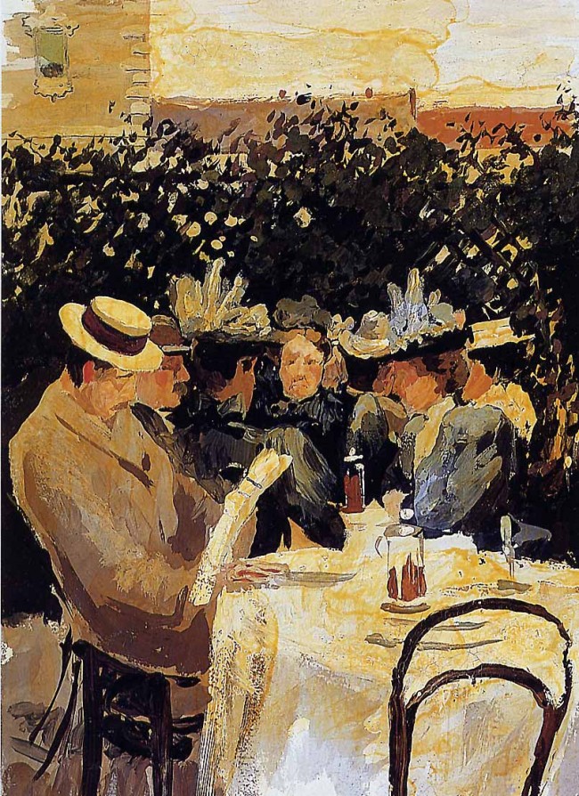 Сочинение по картине: Кардовский - "Уличное кафе"