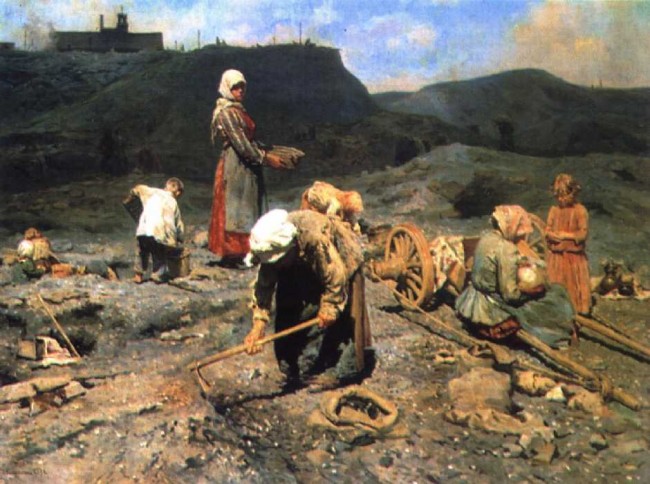Сочинение по картине: Касаткин - "Сбор угля бедными на выработанной шахте"