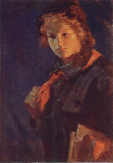 Сочинение по картине: Касаткин - "За учёбу. Пионерка с книгами"