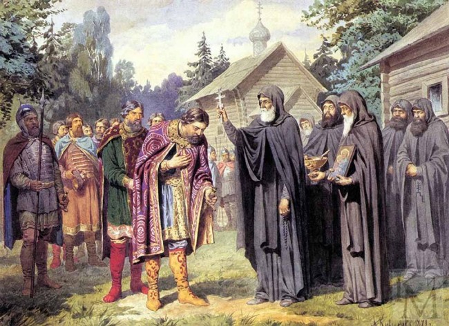 Сочинение по картине: Кившенко - "Преподобный Сергий благословляет Д. Донского"