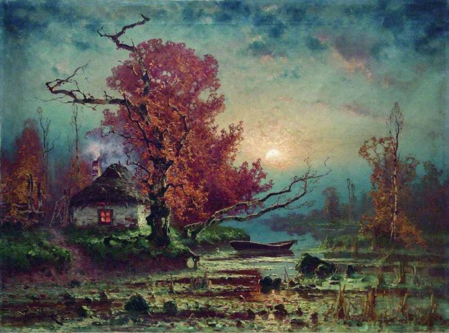 Сочинение по картине: Клевер - "Избушка у реки ночью"