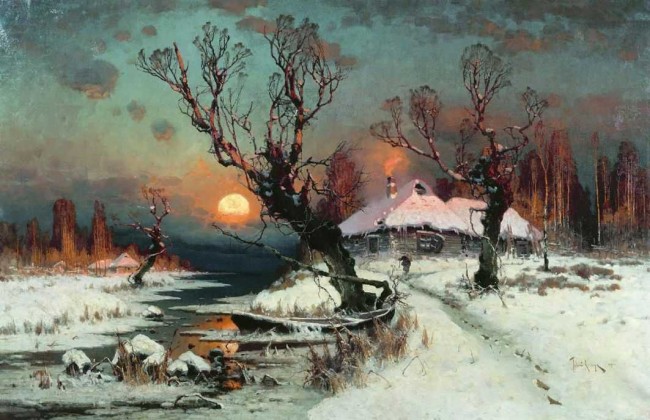 Сочинение по картине: Клевер - "Закат солнца зимой"