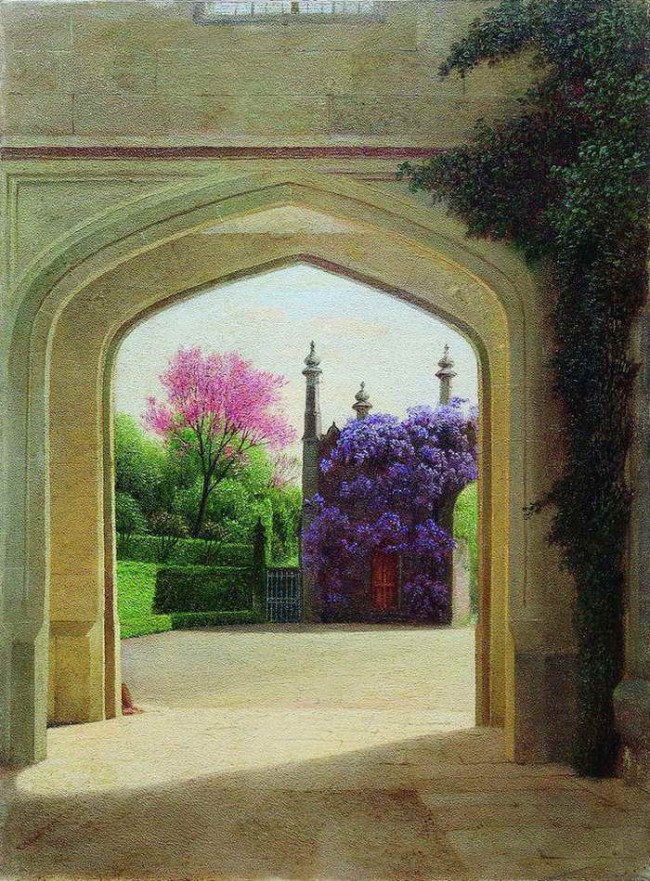 Сочинение по картине: Кондратенко - "Вид Воронцовского парка. Цветущие деревья"