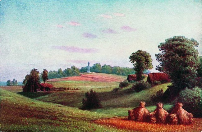 Сочинение по картине: Кондратенко - "Вид памятника на Бородинском поле"