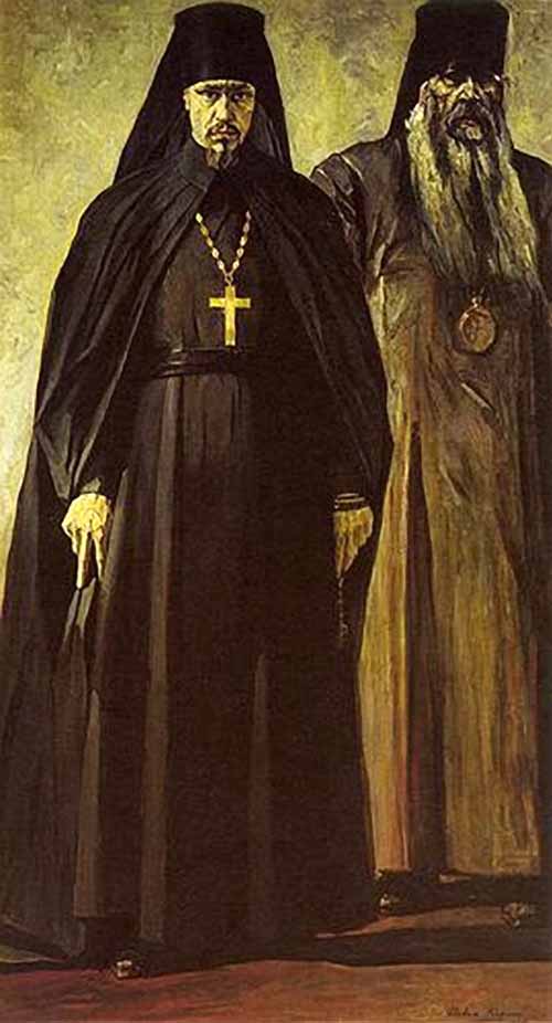 Сочинение по картине: Корин - "Иеромонах Пимен и Епископ Антоний"