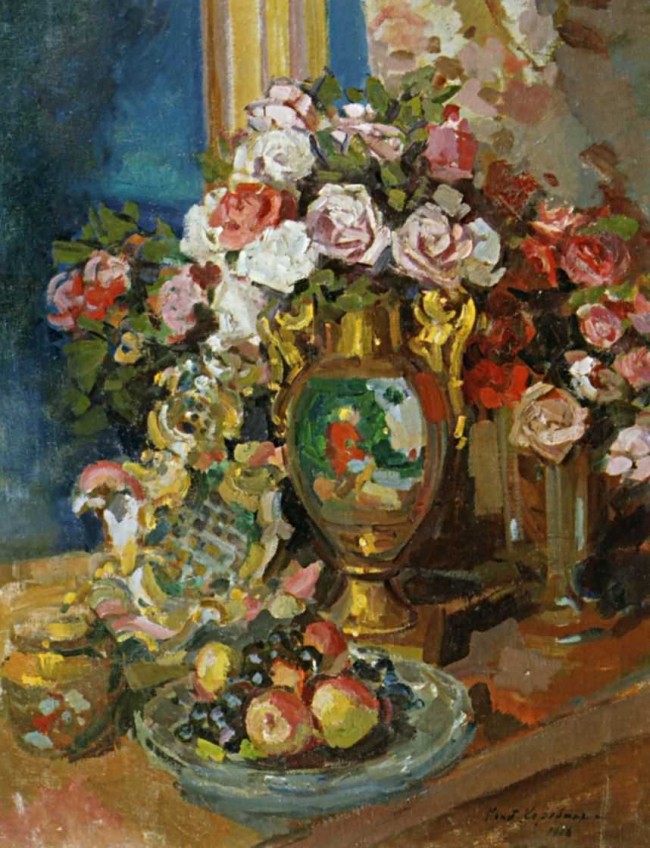 Сочинение по картине: Коровин - "Натюрморт. Розы"