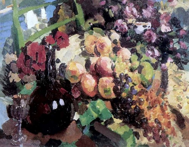 Сочинение по картине: Коровин - "Рыбы, вино и фрукты"