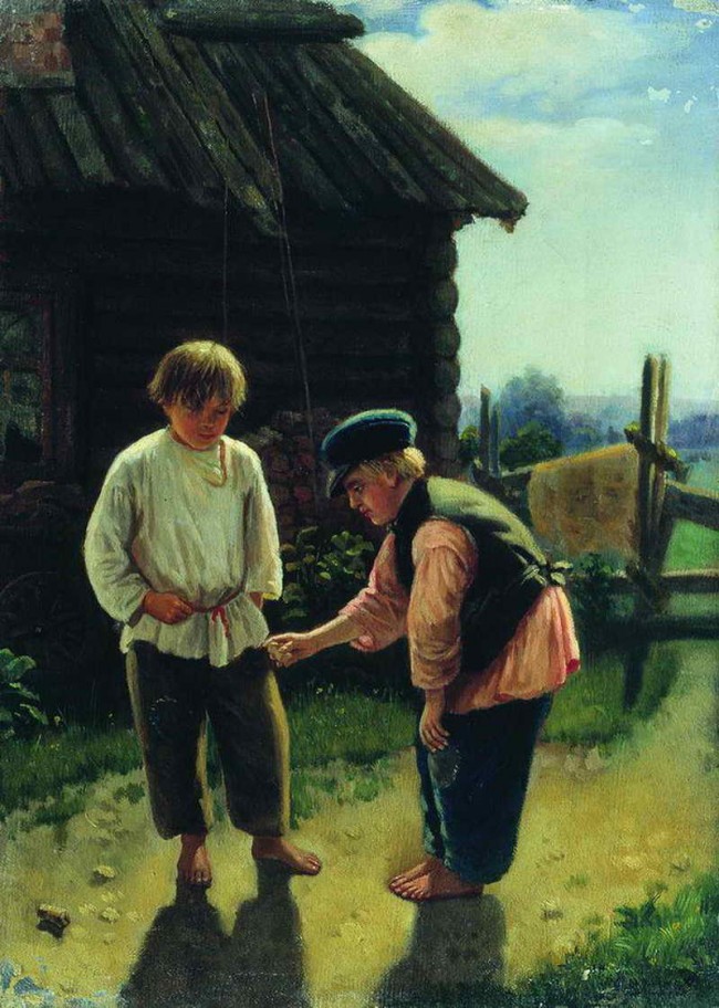 Сочинение по картине: Корзухин - "Игра в бабки"