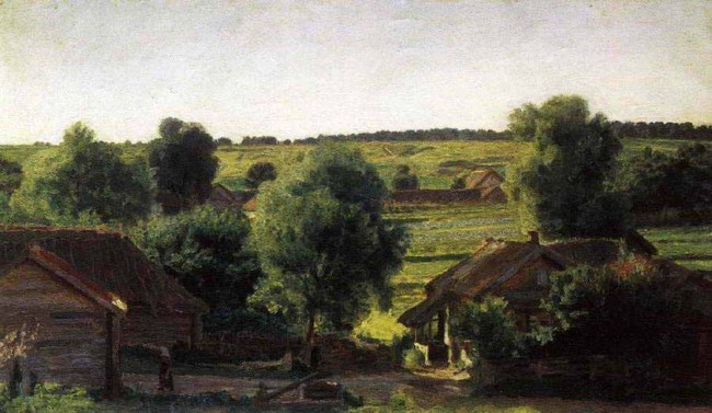 Сочинение по картине: Крымов - "Вечер в деревне"