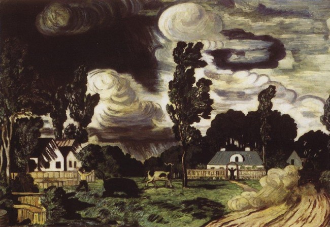 Сочинение по картине: Крымов - "Ветреный день. Бык"