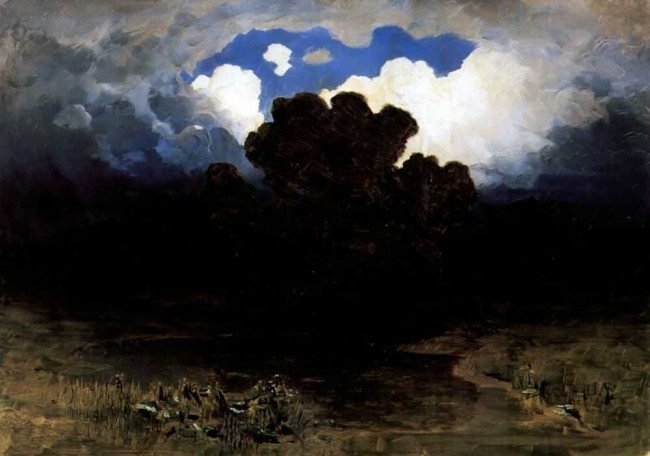 Сочинение по картине: Куинджи - "Лесное озеро, облака"