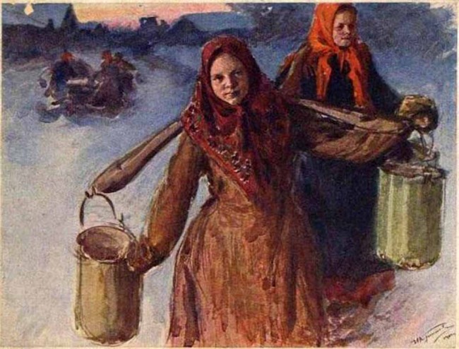 Сочинение по картине: Куликов - "Шли девицы за водой"