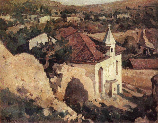 Сочинение по картине: Куприн - "Бахчисарай. Заброшенная мечеть"