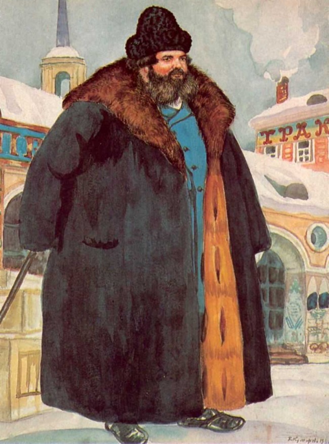 Сочинение по картине: Кустодиев - "Купец в шубе"