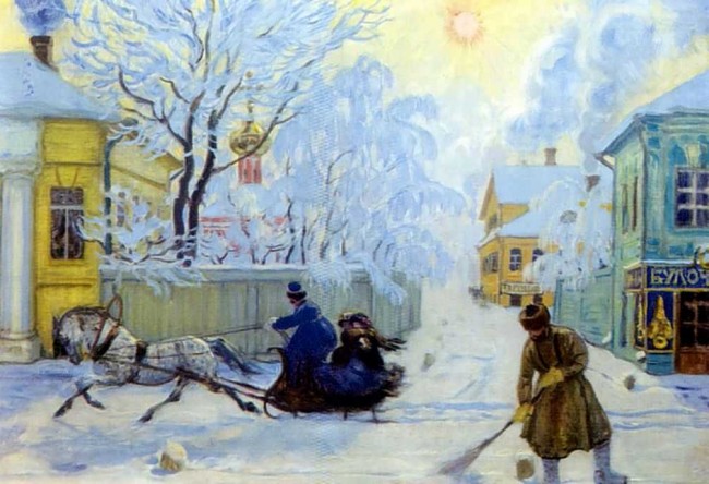 Сочинение по картине: Кустодиев - "Морозный день"
