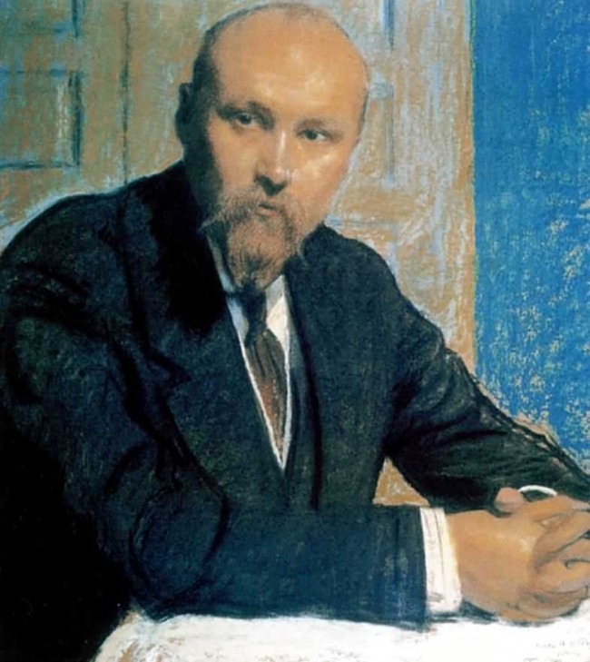 Сочинение по картине: Кустодиев - "Портрет Николая Константиновича Рериха"