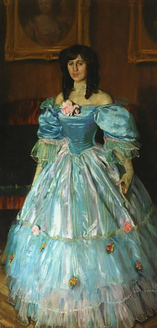 Сочинение по картине: Кустодиев - "Портрет женщины в голубом"