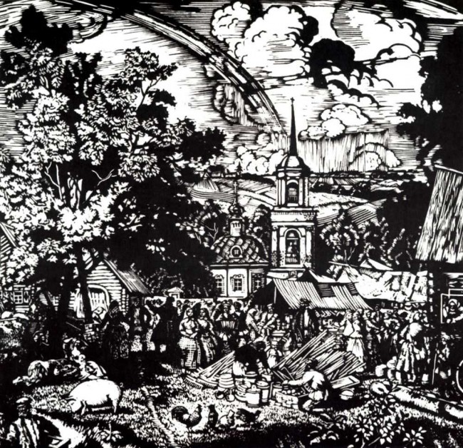 Сочинение по картине: Кустодиев - "Ярмарка в деревне"