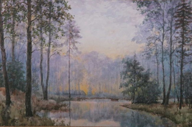 Сочинение по картине: Кузьмичев - "Туманное утро"