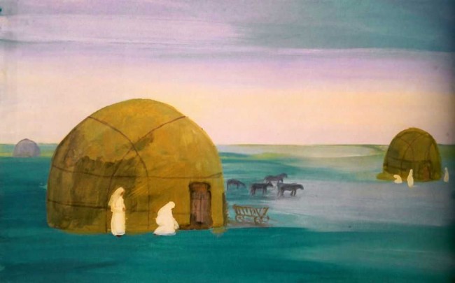 Сочинение по картине: Кузнецов - "Степной пейзаж с юртами"