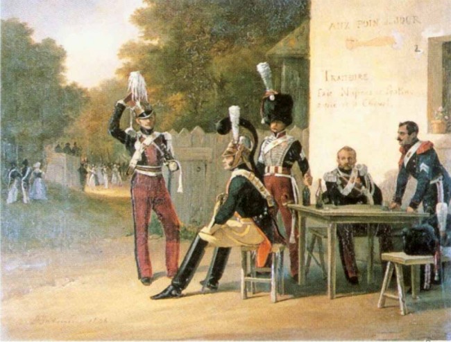 Сочинение по картине: Ладюрнер - "Французские кавалеристы, завтракающие в сельском трактире"