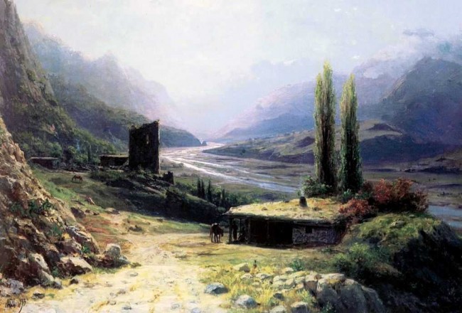 Сочинение по картине: Лагорио - "Кавказское ущелье"