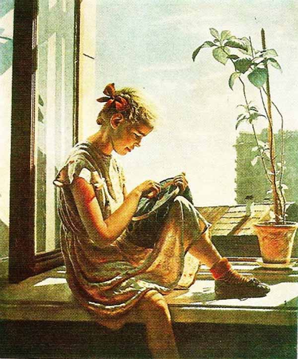 Сочинение по картине: Лактионов - "За вышиванием"