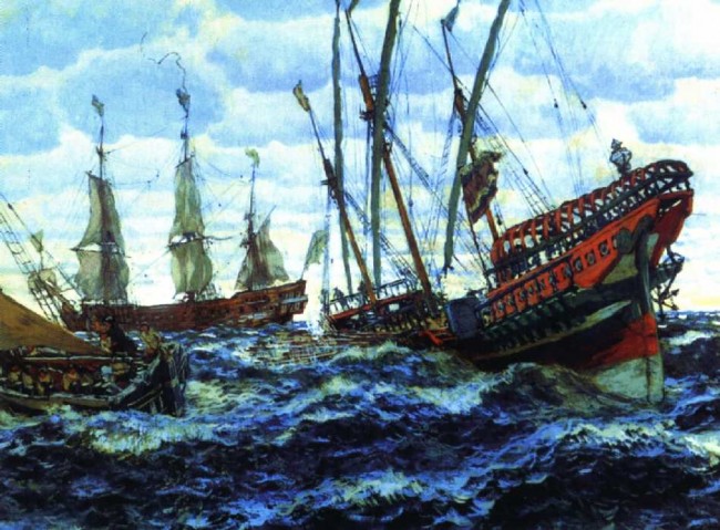 Сочинение по картине: Лансере - "Корабли времен Петра I"