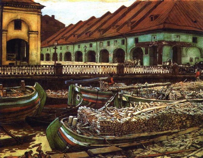 Сочинение по картине: Лансере - "Никольский рынок в Петербурге"