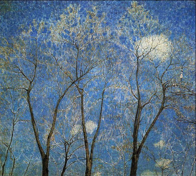 Сочинение по картине: Ларионов - "Акация весной (Верхушки акаций)"