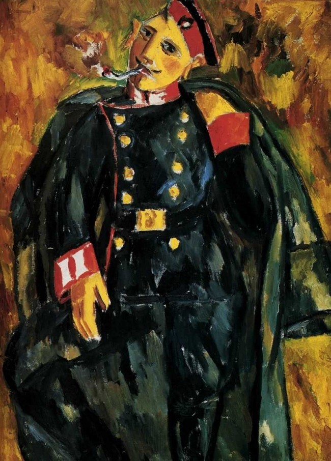 Сочинение по картине: Ларионов - "Курящий солдат"