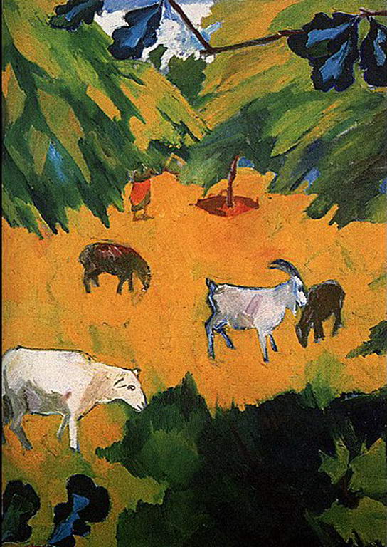 Сочинение по картине: Ларионов - "Пейзаж с козой"