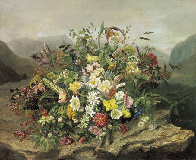 Сочинение по картине: Легашов - "Букет цветов на фоне горного пейзажа"
