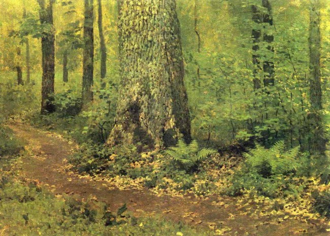 Сочинение по картине: Левитан - "Тропинка в лиственном лесу. Папоротники"