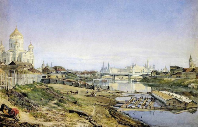 Сочинение по картине: Маковский - "Вид от набережной Москвы-реки на храм Христа Спасителя и Каменный мост"