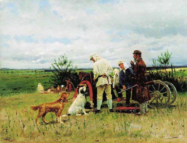 Сочинение по картине: Маковский - "Охотники на привале"
