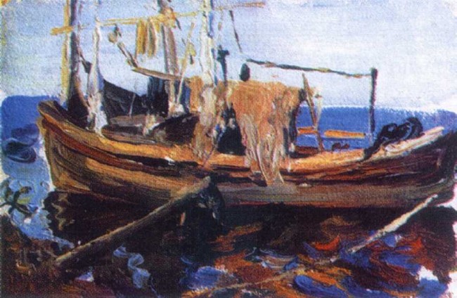 Сочинение по картине: Малютин - "Рыбацкий баркас"