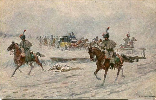 Сочинение по картине: Мазуровский - "Возвращение Наполеона на Ошмянском тракте 1812г."