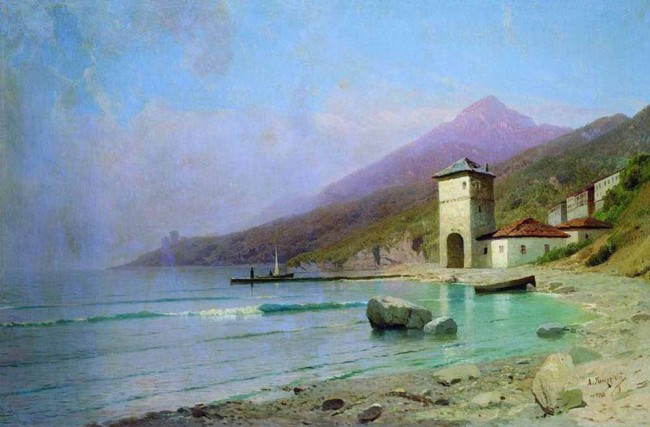 Сочинение по картине: Мещерский - "Вид Иверского монастыря на Афоне"