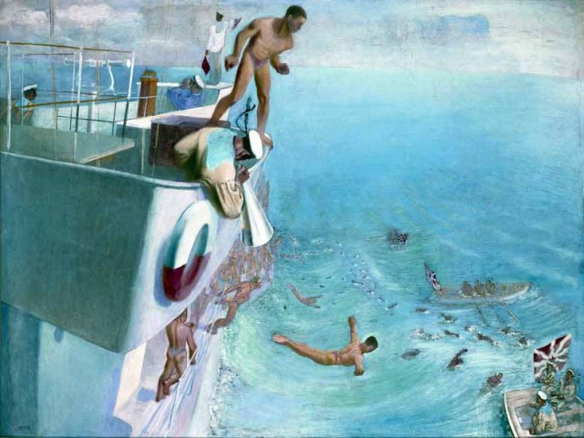 Сочинение по картине: Пахомов - "Купание краснофлотцев с борта корабля"