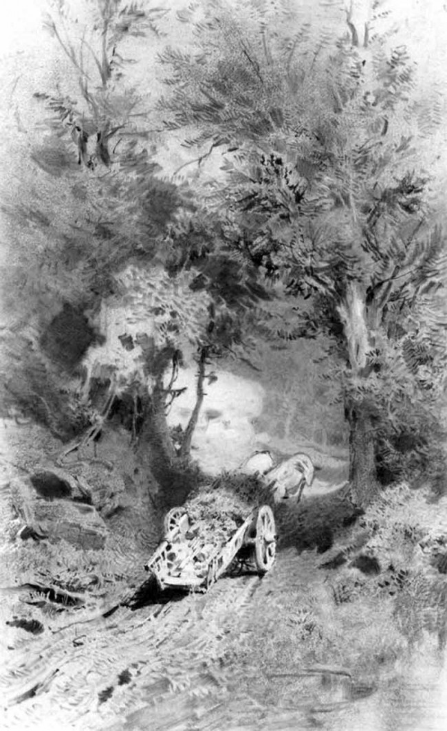 Сочинение по картине: Васильев - "Арба на дороге в горном лесу. Крым"