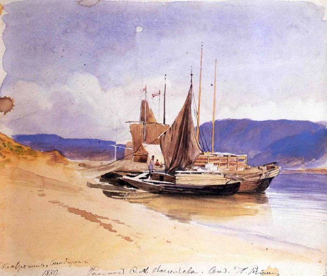 Сочинение по картине: Васильев - "Барки у берега"